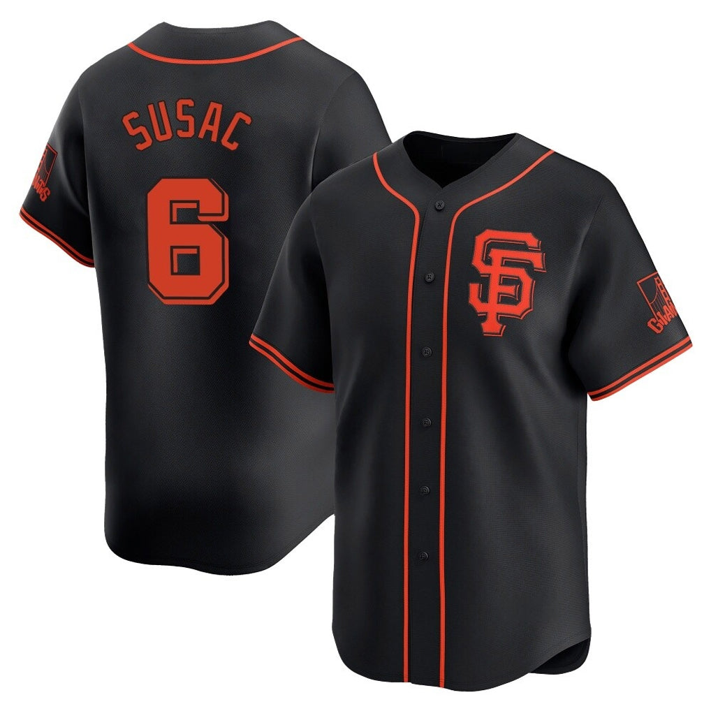 SF.Giants #6 Daniel Susac Player  Black 2026 Home Limited Fdoa Stitched Jerseys