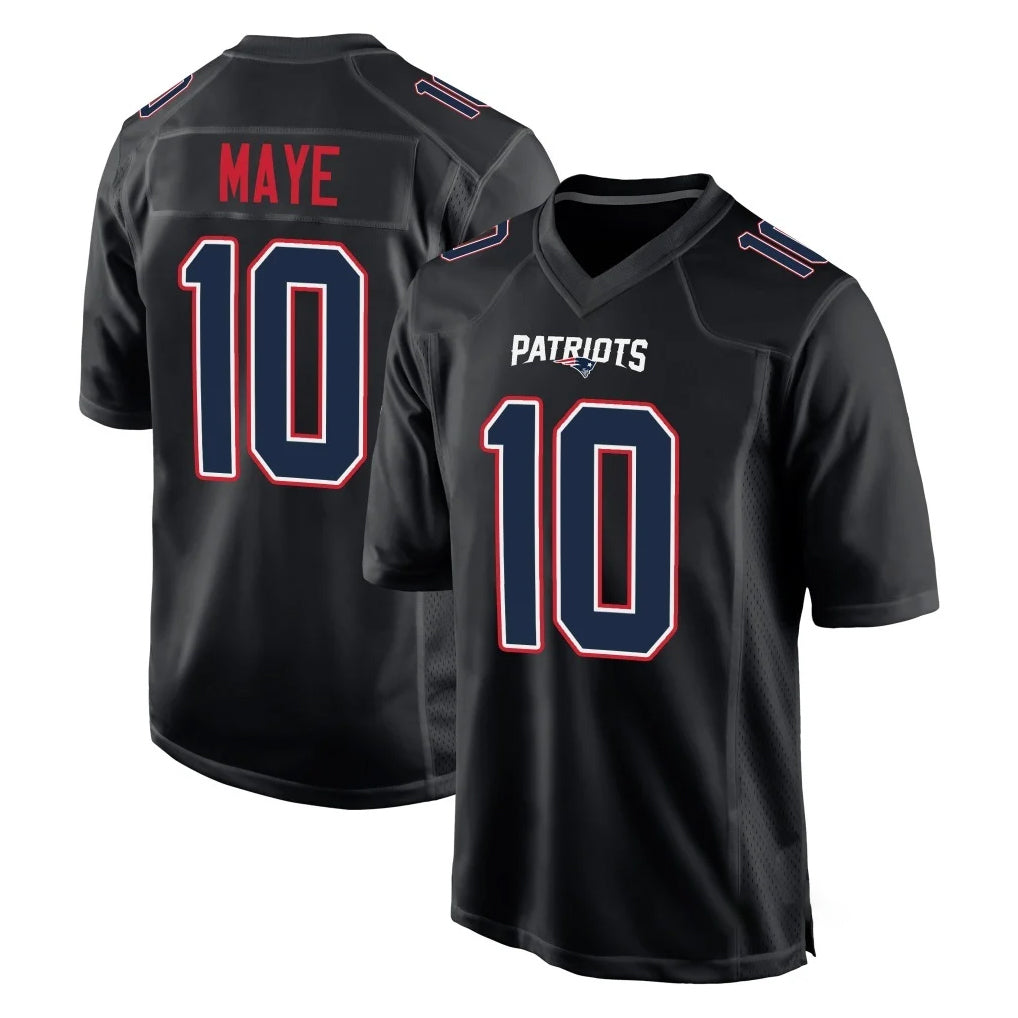 NE.Patriots #10 Drake Maye Player Carbon Fashion Limited Home Game Gdoa Stitched Jerseys
