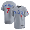 C.Cubs #7 Dansby Swanson Player Gray Road Limited Home Gdoa Stitched Jerseys