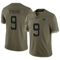 C.Panthers #9 Bryce Young Player Olive Salute To Service Limited Gdoa Stitched Jerseys