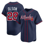 A.Braves #28 Matt Olson Player Navy Limited Home Game Gdoa Stitched Jerseys