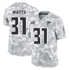 A.Falcons #31 Xavier Watts Player Camo Salute to Service Limited Gdoa Stitched Jerseys