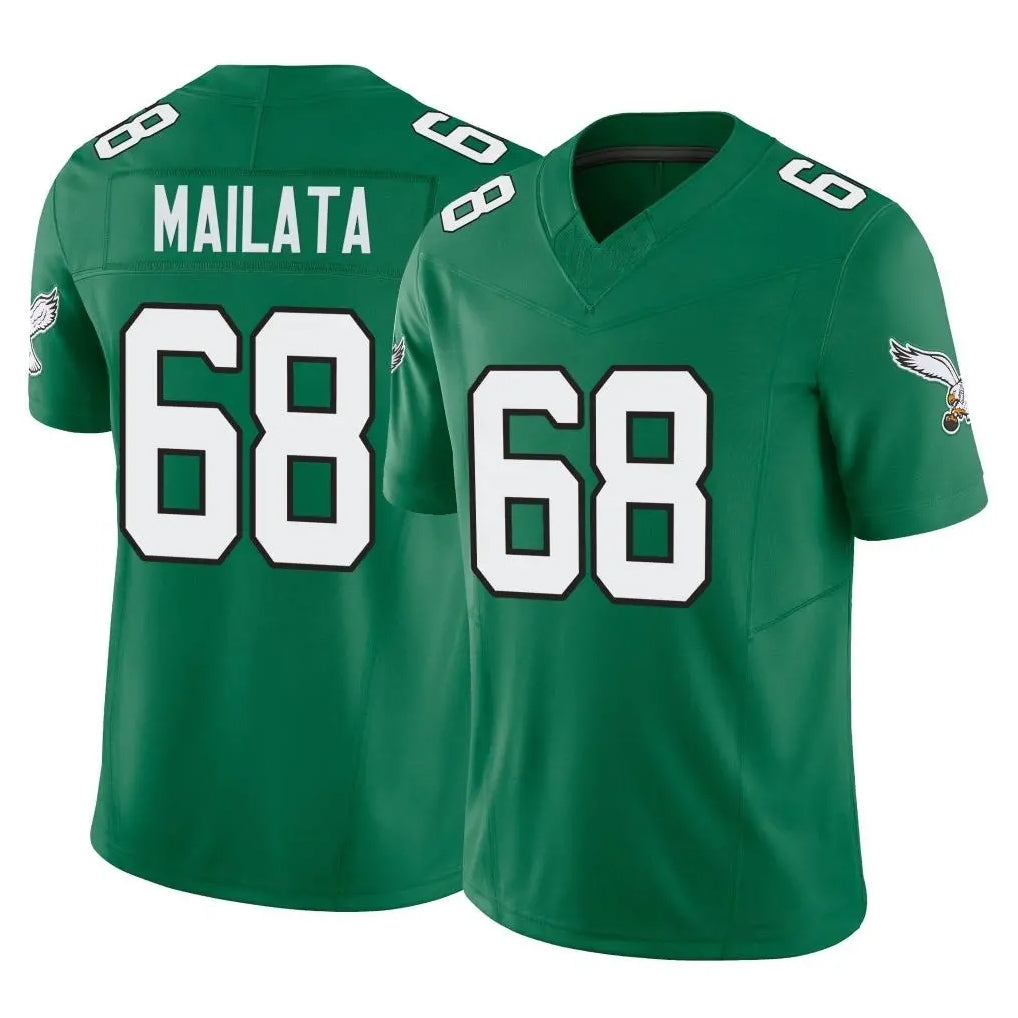 P.Eagles #68 Jordan Mailata Player Green Kelly Alternate Vapor F.U.S.E. Home Game Gdoa Stitched Jerseys