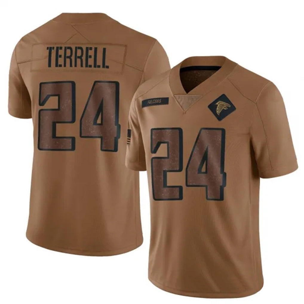 A.Falcons #24 A.J. Terrell Jr. Player Brown Salute To Service Limited Gdoa Stitched Jerseys