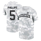 C.Panthers #5 Jaelan Phillips Player Arctic Camo Salute to Service T-Shirt Hoodies Gdoa Stitched Jerseys