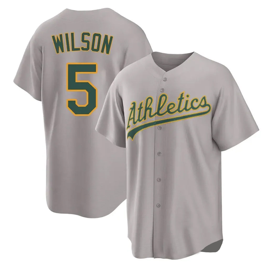 Athletics #5 Jacob Wilson Player Gray Home Game Gdoa Stitched Jerseys