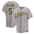 Athletics #5 Jacob Wilson Player Gray Home Game Gdoa Stitched Jerseys
