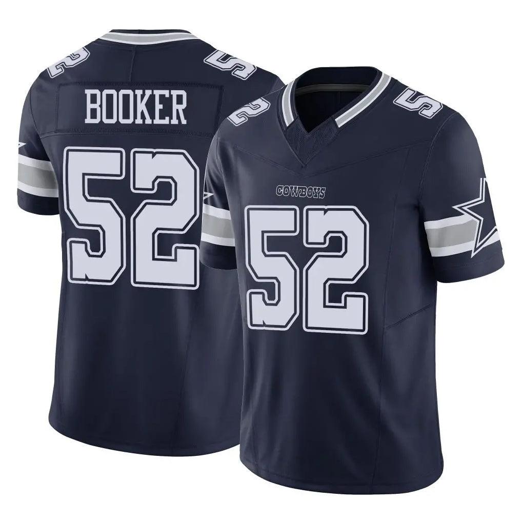 D.Cowboys #52 Tyler Booker Player Navy Limited Vapor F.U.S.E. Home Game Gdoa Stitched Jerseys