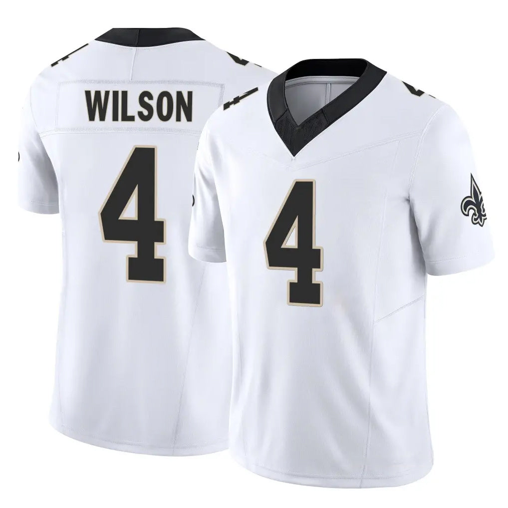 NO.Saints #4 Zach Wilson Player White Limited Vapor F.U.S.E. Home Game Gdoa Stitched Jerseys