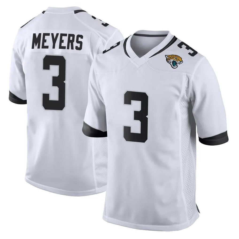 J.Jaguars #3 Jakobi Meyers Player White Home Game Gdoa Stitched Jerseys
