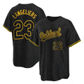 Athletics #23 Shea Langeliers Player Black Snake Skin City Home Game Gdoa Stitched Jerseys