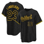 Athletics #23 Shea Langeliers Player Black Snake Skin City Home Game Gdoa Stitched Jerseys