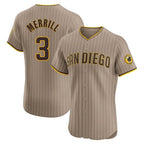 S.Diego Padres #3 Jackson Merrill Player Khaki Home Limited Elite Fdoa Stitched Jerseys