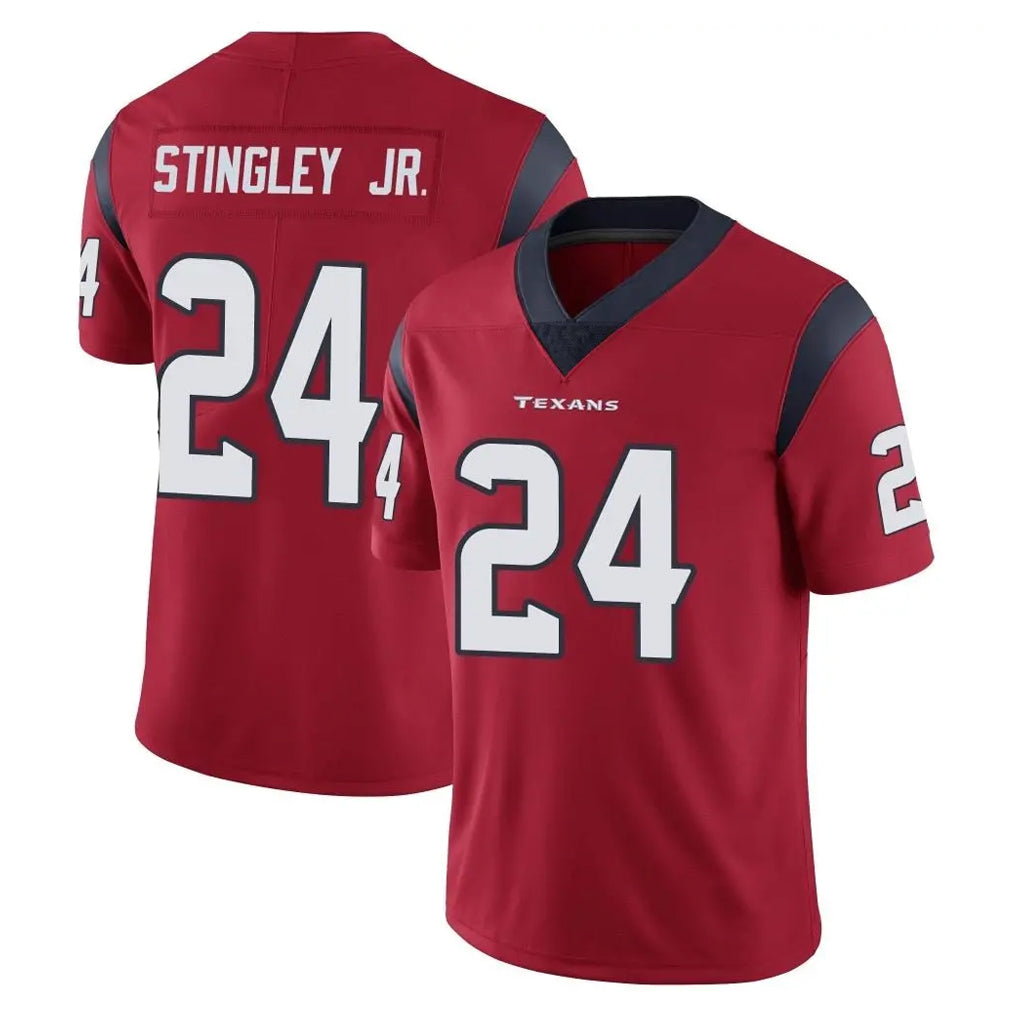 H.Texans #24 Derek Stingley Jr. Player Red Limited Vapor Untouchable Home Game Gdoa Stitched Jerseys