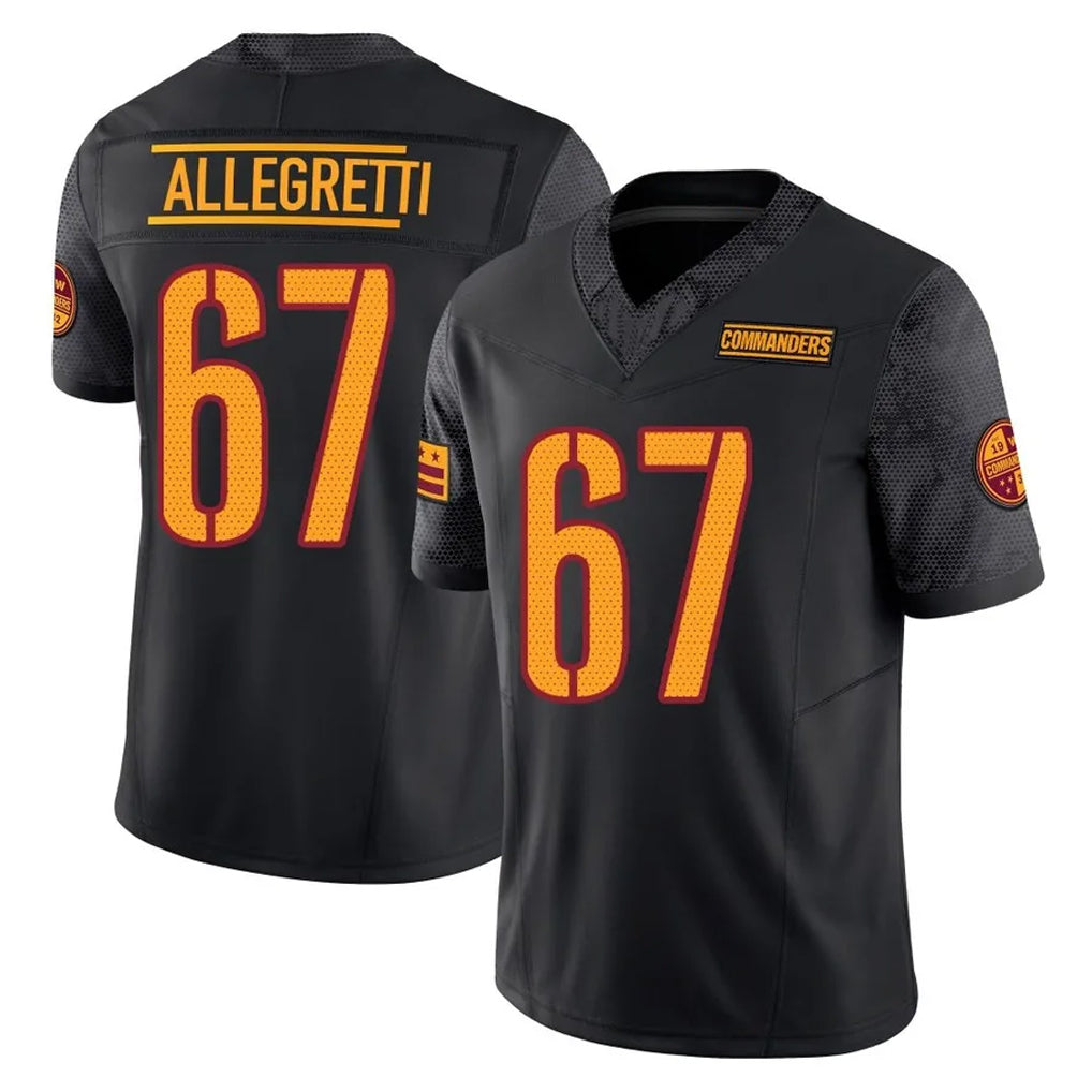 W.Commanders #67 Nick Allegretti Player Black Limited Vapor F.U.S.E. Home Game Gdoa Stitched Jerseys