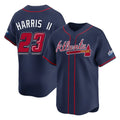 A.Braves #23 Michael Harris II Player Navy 2025 Speedway Classic Home Game Gdoa Stitched Jerseys