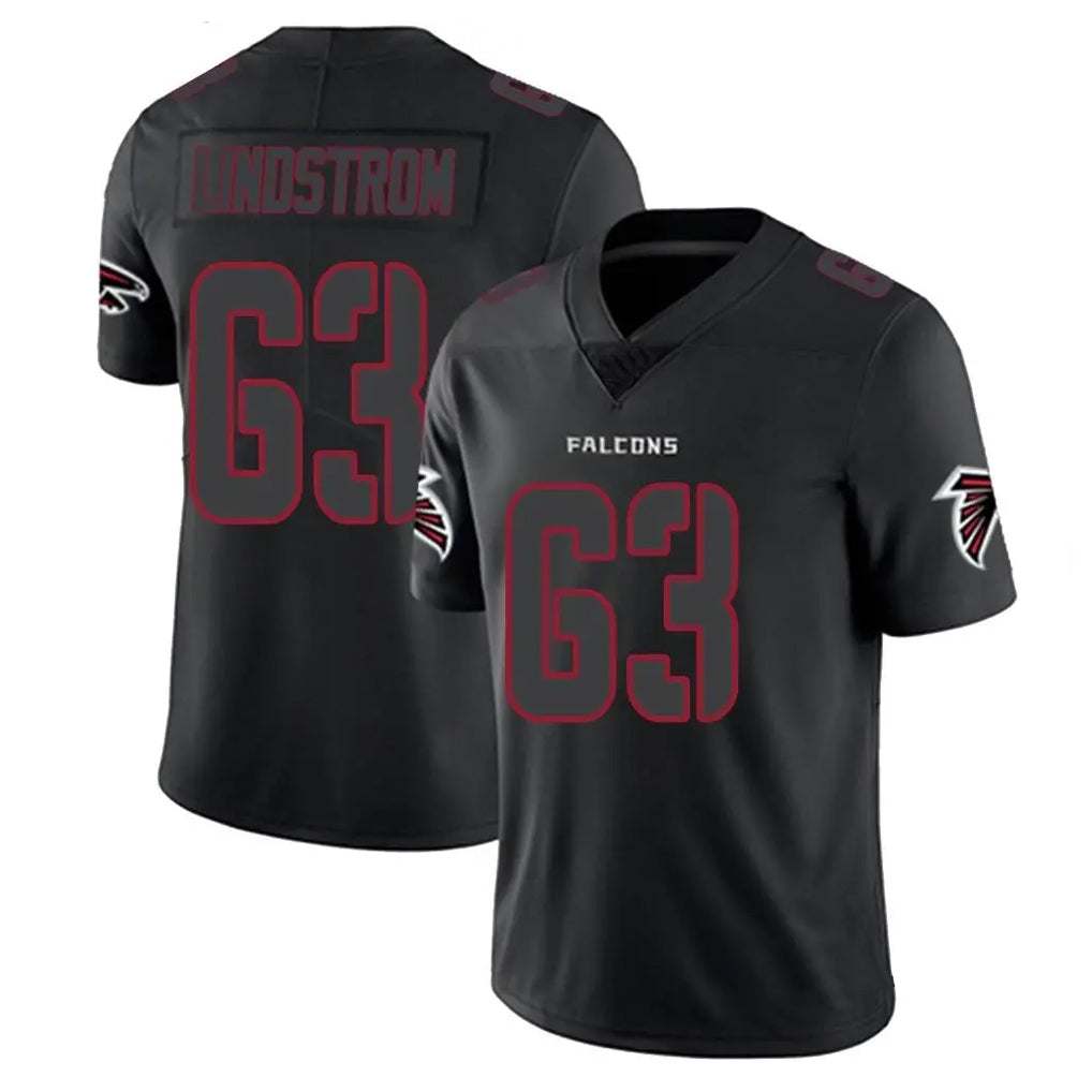 A.Falcons #63 Chris Lindstrom Player Black Impact Limited Game Gdoa Stitched Jerseys