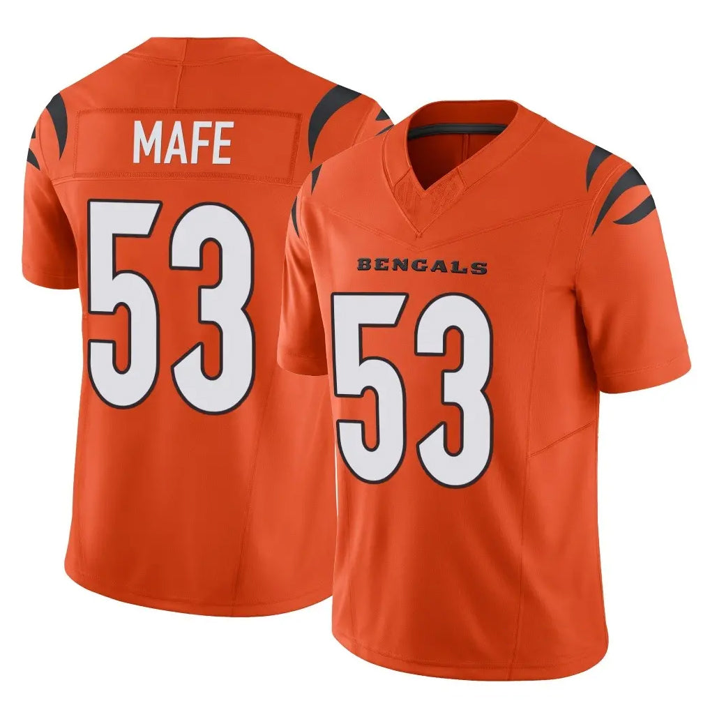 C.Bengals #53 Boye Mafe Player Orange Vapor F.U.S.E. Limited Home Game Gdoa Stitched Jerseys