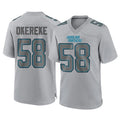 C.Panthers #58 Bobby Okereke Player Gray Atmosphere Fashion Game Gdoa Stitched Jerseys