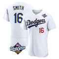 LA.Dodgers #16 Will Smith Player Gold White World Series 2026 Collection Stadium Limited Elite Fdoa Stitched Jerseys