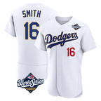 LA.Dodgers #16 Will Smith Player Gold White World Series 2026 Collection Stadium Limited Elite Fdoa Stitched Jerseys