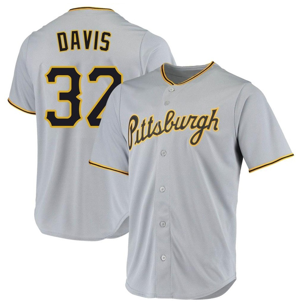 P.Pirates #32 Henry Davis Player Gray Road Home Game Fdoa Stitched Jerseys