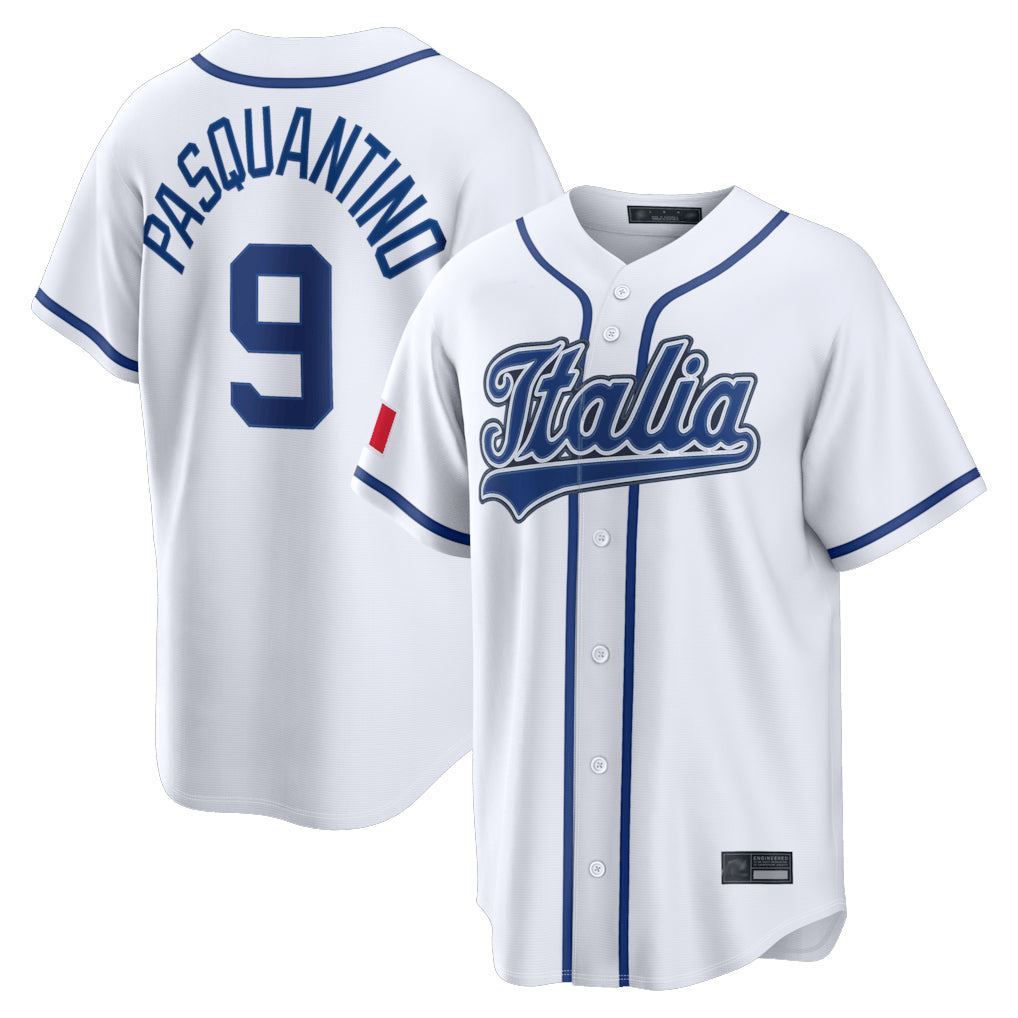 KC.Royals #9 Vinnie Pasquantino Player White Italy 2026 WBC Classic Home Gdoa Stitched Jerseys