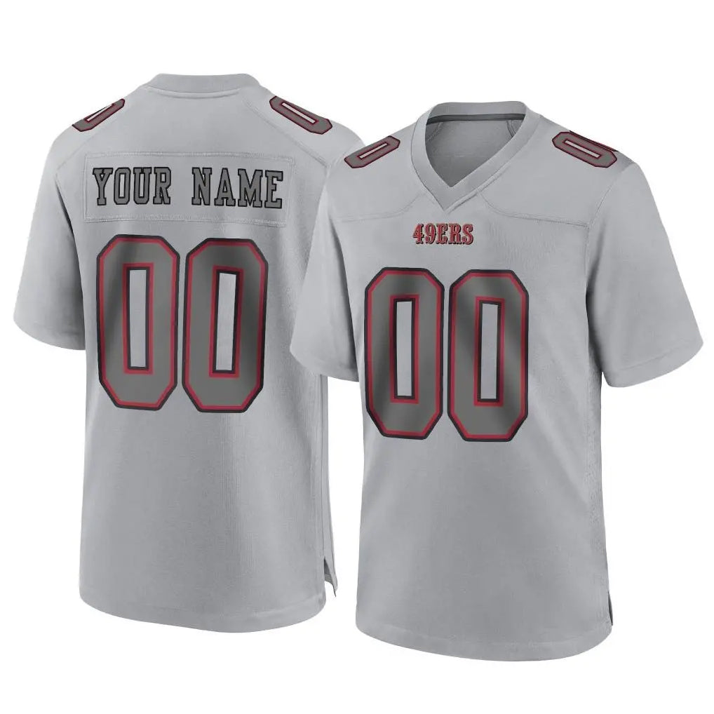 Custom SF.49ers Gray Atmosphere Fashion Home Game Any Name & Numbers Gdoa Stitched Jerseys