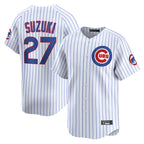 C.Cubs #27 Seiya Suzuki Player White Limited Home Game Gdoa Stitched Jerseys