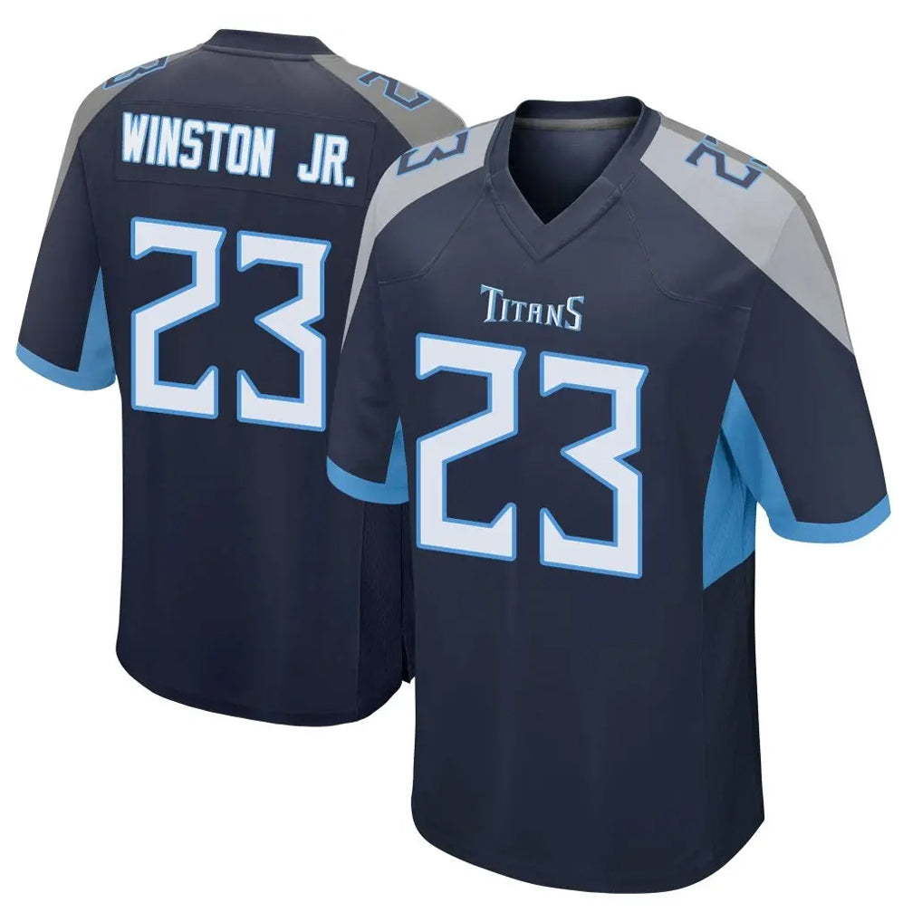 T.Titans #23 Kevin Winston Jr. Player Navy Home Game Gdoa Stitched Jerseys