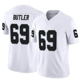 LV.Raiders #69 Adam Butler Player White Limited Vapor F.U.S.E. Home Game Gdoa Stitched Jerseys