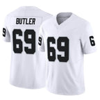 LV.Raiders #69 Adam Butler Player White Limited Vapor F.U.S.E. Home Game Gdoa Stitched Jerseys