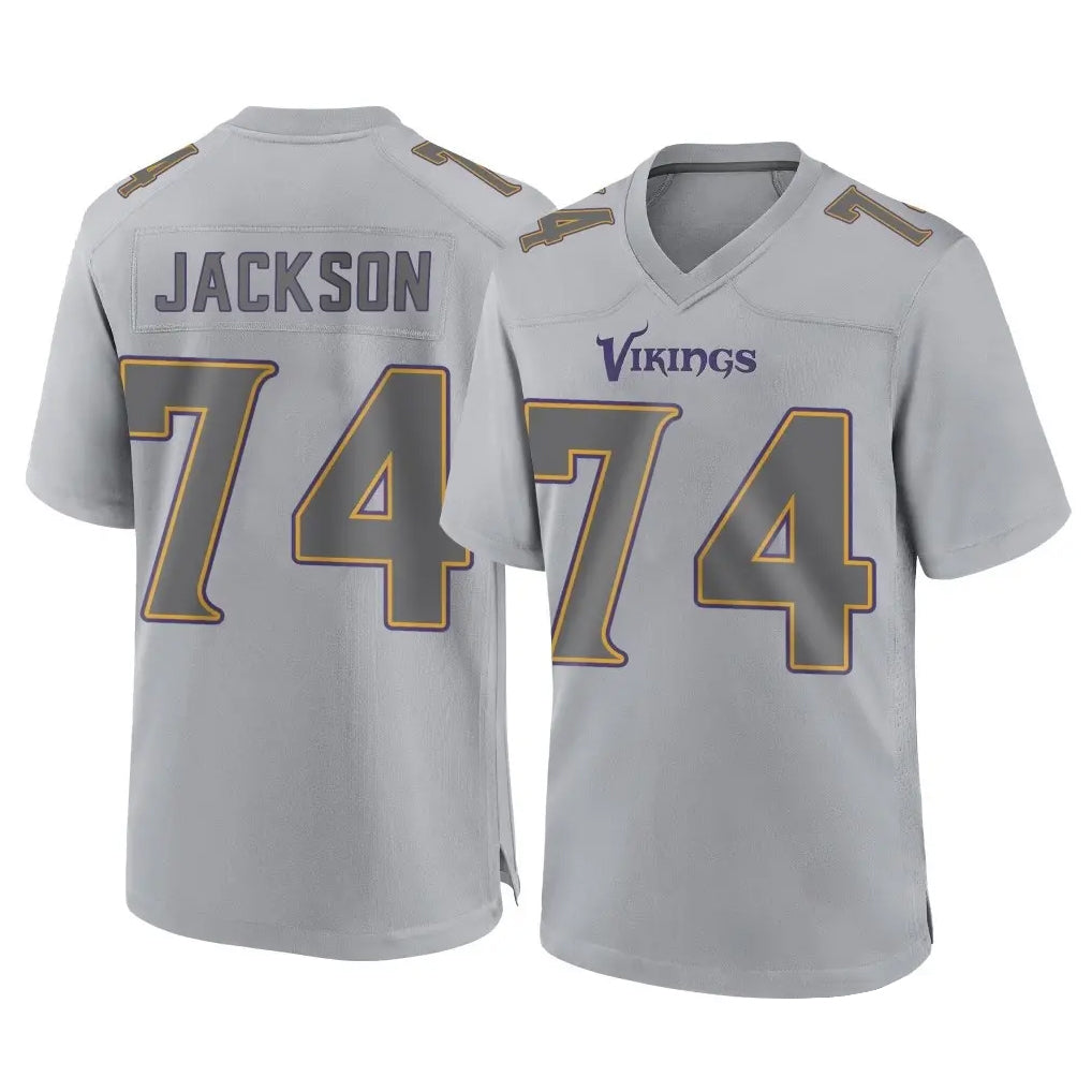 MN.Vikings #74 Donovan Jackson Player Gray Atmosphere Fashion Home Game Gdoa Stitched Jerseys