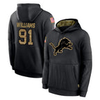 D.Lions #91 Tyleik Williams Player Black Salute to Service Hoodies Limited Game Gdoa Stitched Jerseys
