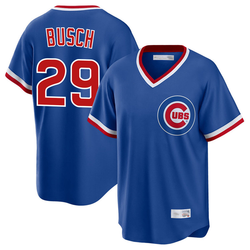 C.Cubs #29 Michael Busch Player Royal T-shirt Cooperstown Collection Limited Gdoa Stitched Jerseys
