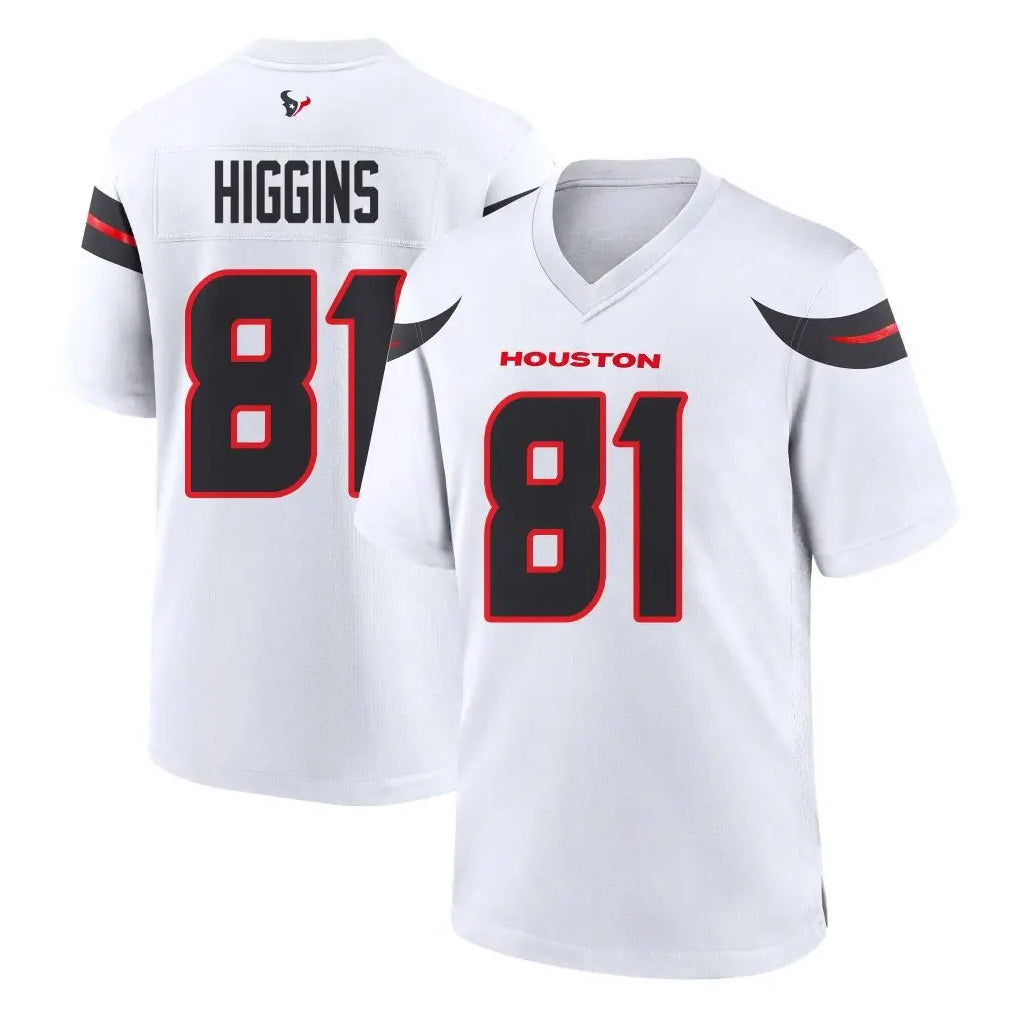 H.Texans #81 Jayden Higgins Player White Home Game Gdoa Stitched Jerseys