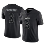 S.Seahawks #3 Nick Emmanwori Player Black Limited Reflective Home Game Gdoa Stitched Jerseys