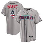 A.Diamondbacks #4 Ketel Marte Player Gray USA 250 Fourth of July Home Game Gdoa250Ys Stitched Jerseys