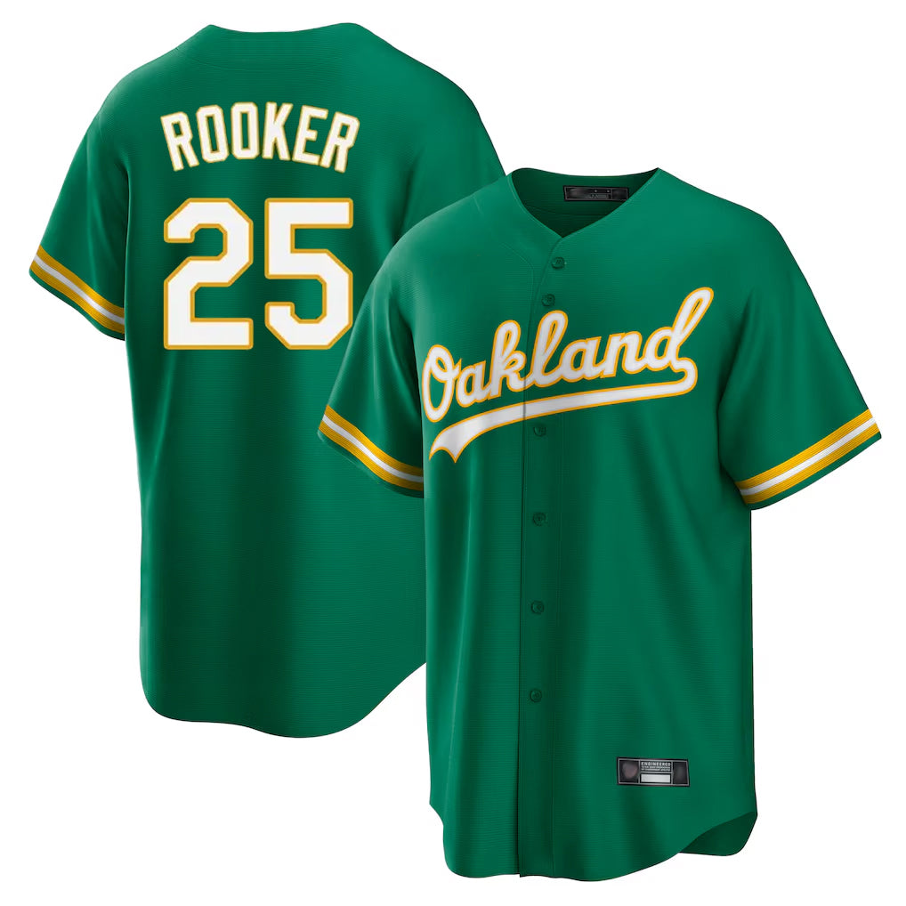 Athletics #25 Brent Rooker Player Kelly Green Home Game Gdoa Stitched Jerseys