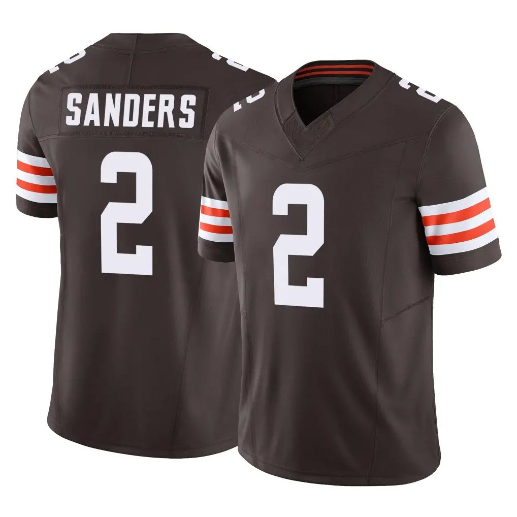 C.Browns #2 Shedeur Sanders Player Brown Vapor F.U.S.E. Limited Home Game Gdoa Stitched Jerseys