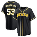 M.Brewers #53 Brandon Woodruff Player Black Fashion Out Home Game Fdoa Stitched Jerseys