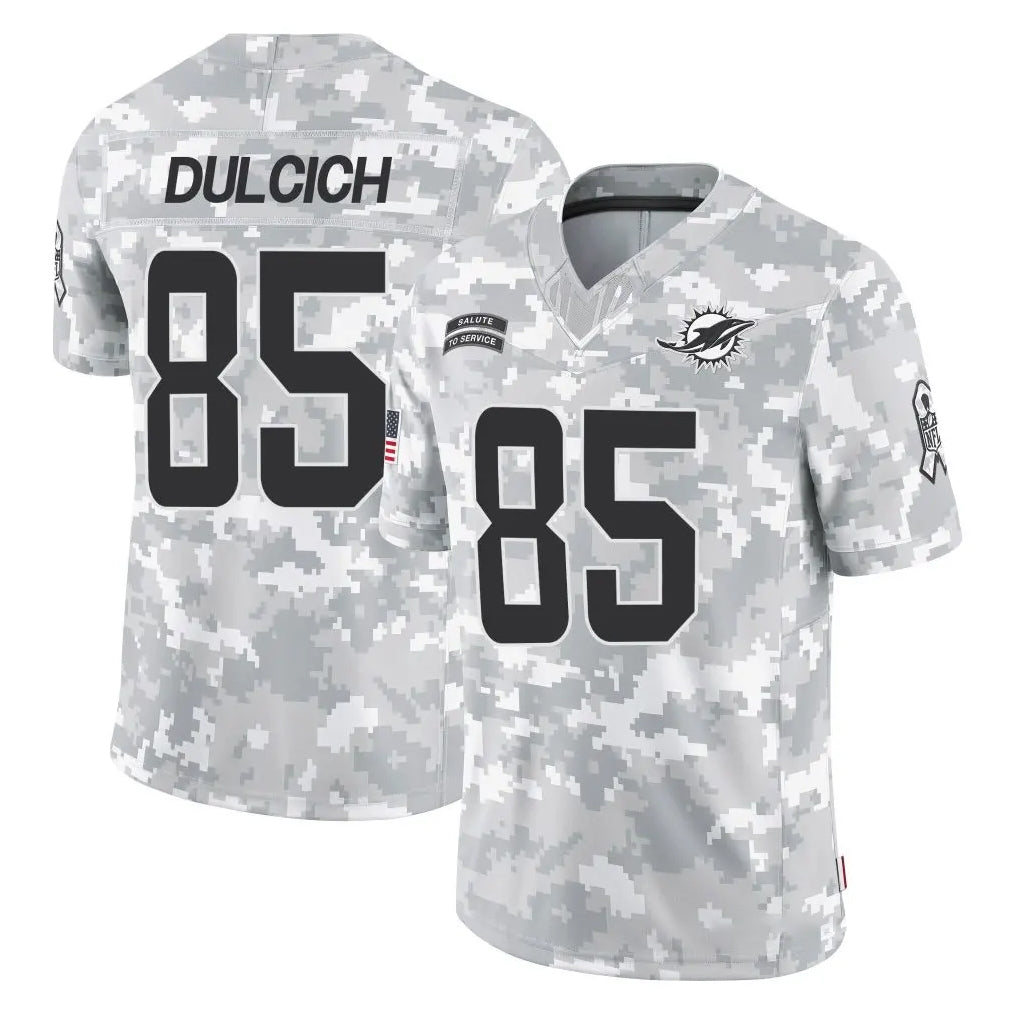 M.Dolphins #85 Greg Dulcich Player Arctic Camo Salute To Service Limited Game Gdoa Stitched Jerseys