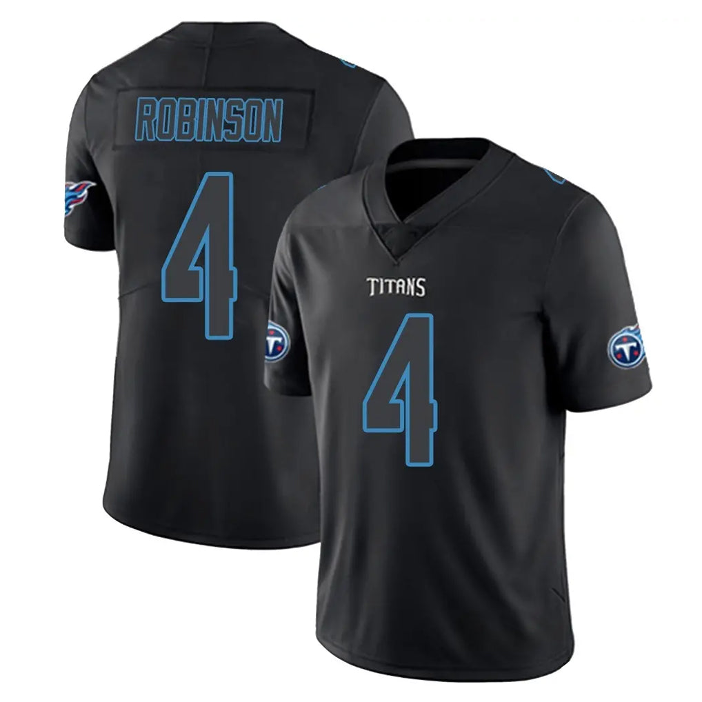 T.Titans #4 Wan'Dale Robinson Player Black Impact Limited Home Game Gdoa Stitched Jerseys