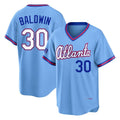 A.Braves #30 Drake Baldwin Player Powder Blue 2026 City Connect T-shirt Home Game Gdoa Stitched Jerseys