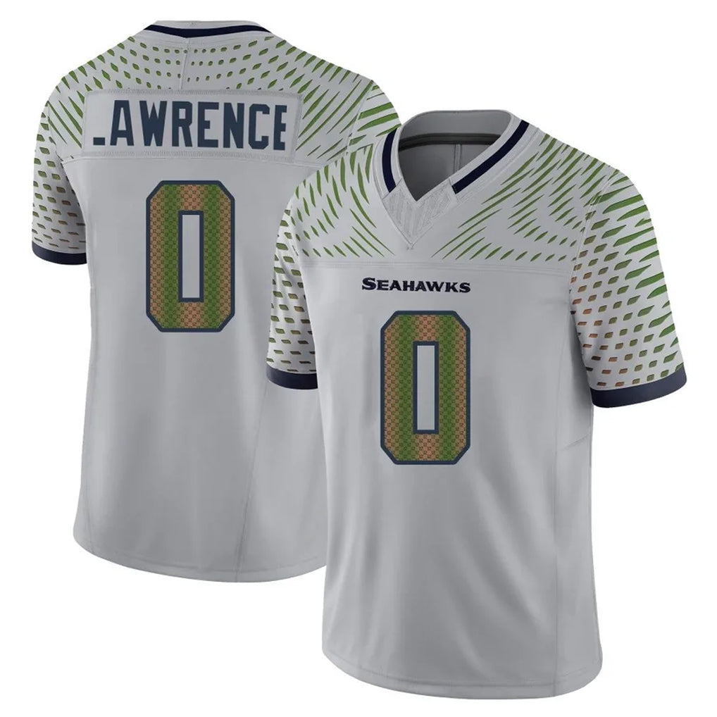 S.Seahawks #0 DeMarcus Lawrence Player Grey Limited 2025 Rivalries Collection Home Game Gdoa Stitched Jerseys