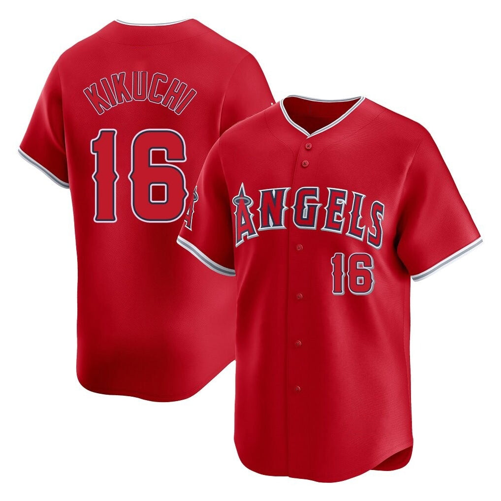 LA.Angels #16 Yusei Kikuchi Player Red Home Limited Fdoa Stitched Jerseys