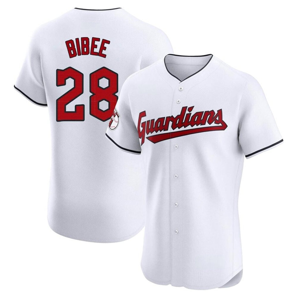 C.Guardians #28 Tanner Bibee Player White Limited Elite Home Gdoa Stitched Jerseys