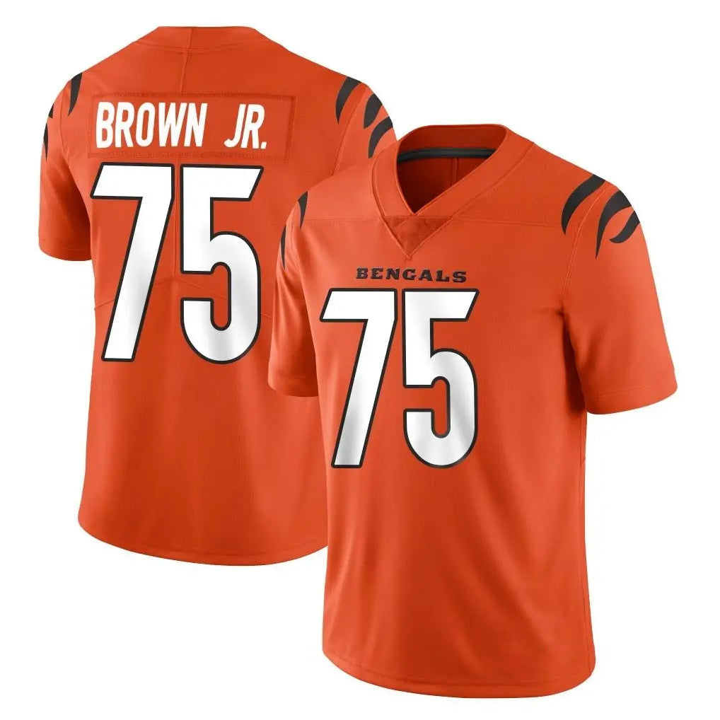 C.Bengals #75 Orlando Brown Jr. Player Orange Vapor Untouchable Limited Home Game Gdoa Stitched Jerseys