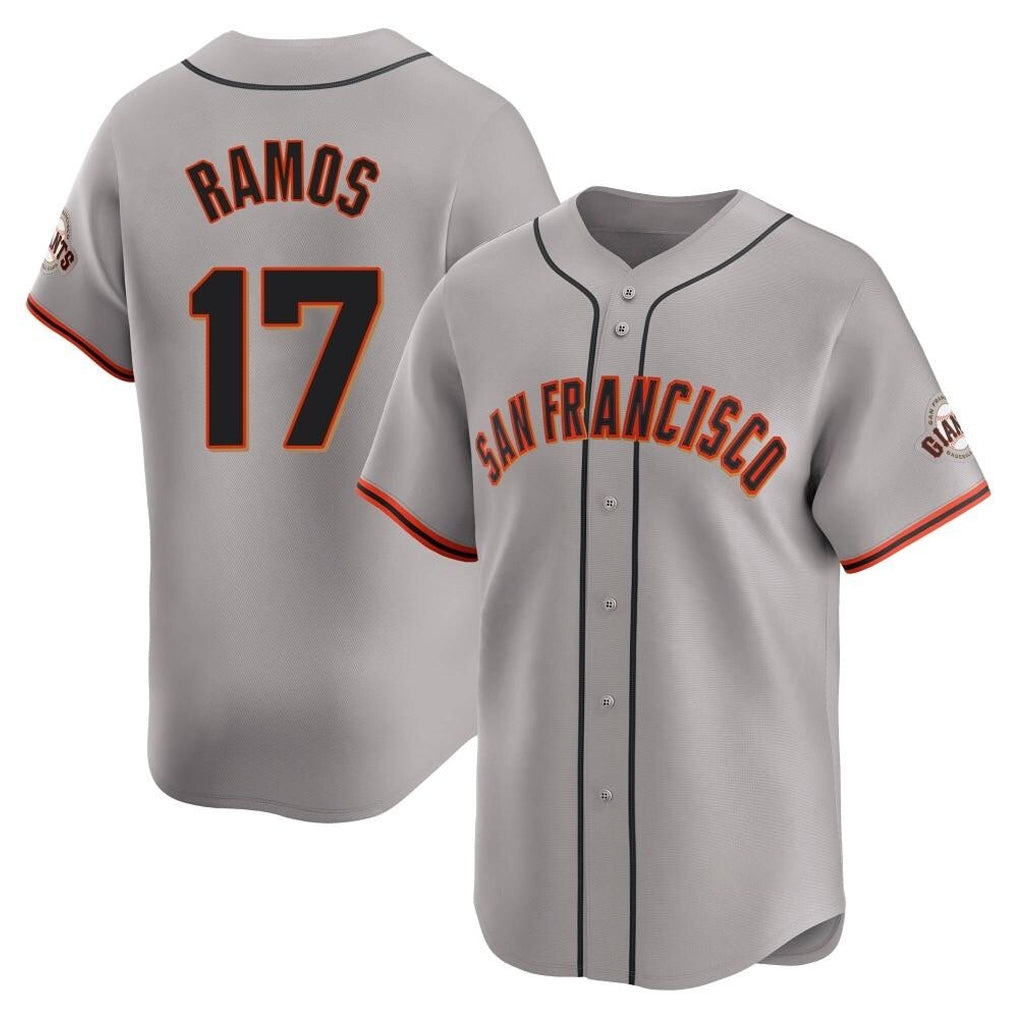 SF.Giants #17 Heliot Ramos Player Gray Home Limited Fdoa Stitched Jerseys