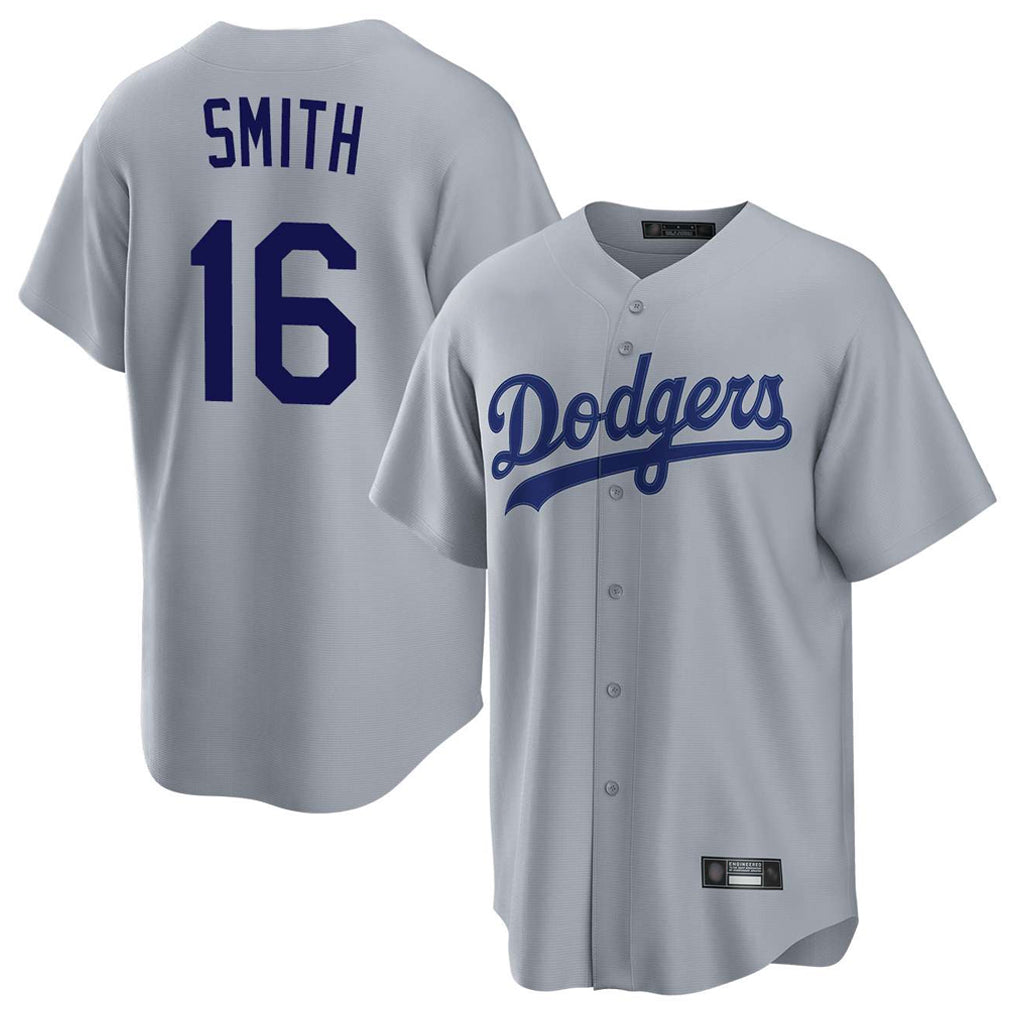 LA.Dodgers #16 Will Smith Player Gray Game Fdoa Stitched Jerseys